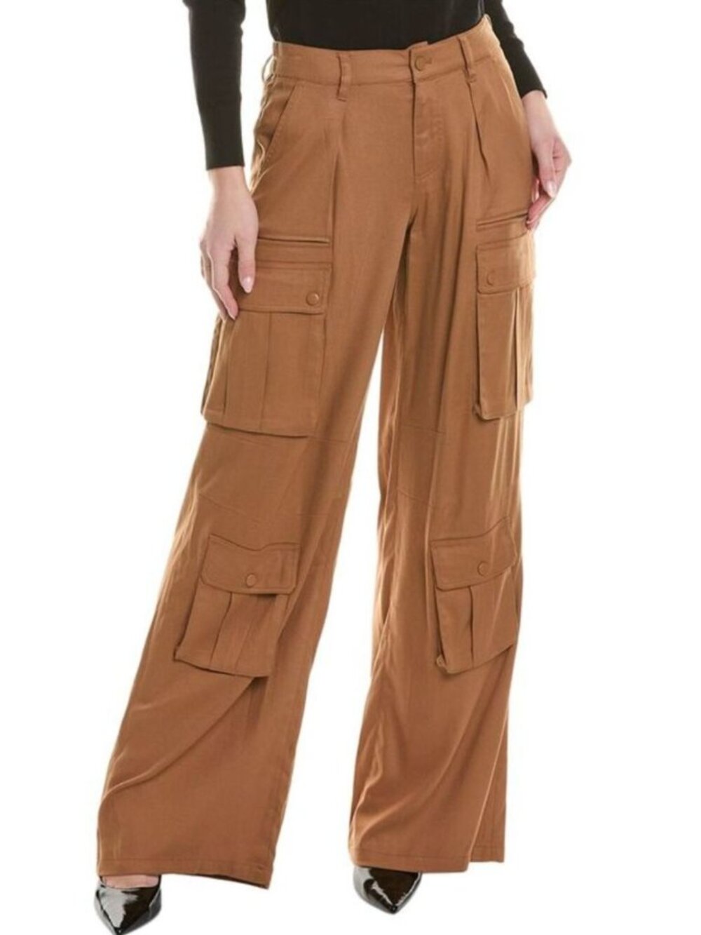 NWT Alice + Olivia Joette Cargo Pants Camel Size 2